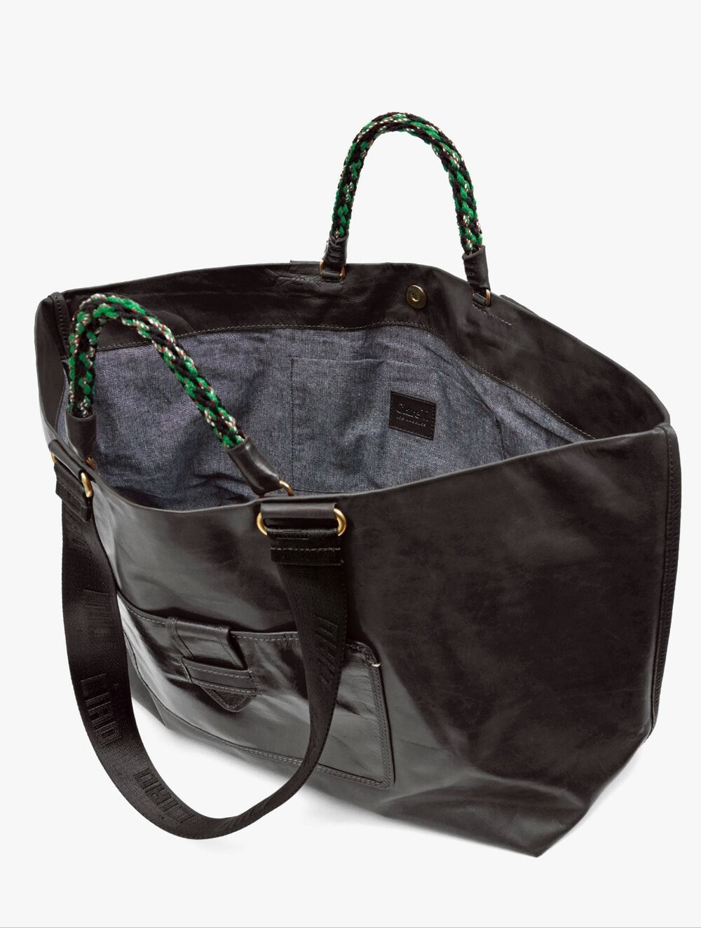 EXCELLENT CLARE V GRANDE BATEAU TOTE BAG - BLACK - Picture 4 of 9